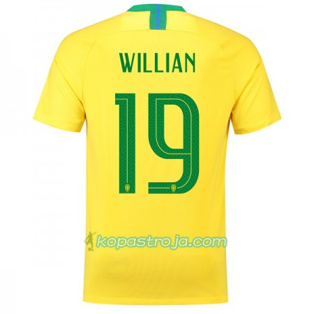 Billiga Fotbollströjor Brasilien Willian 19 VM 2018 Hemma tröja